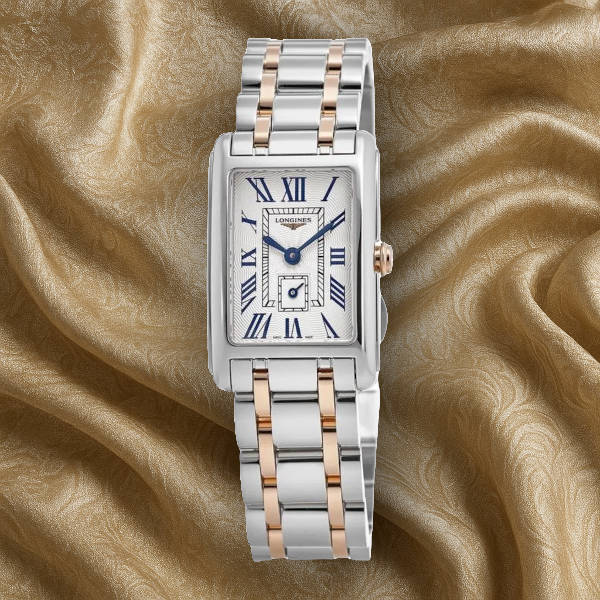Longines DolceVita women’s dress watch – rectangular Art Deco design combining Swiss precision and timeless beauty.