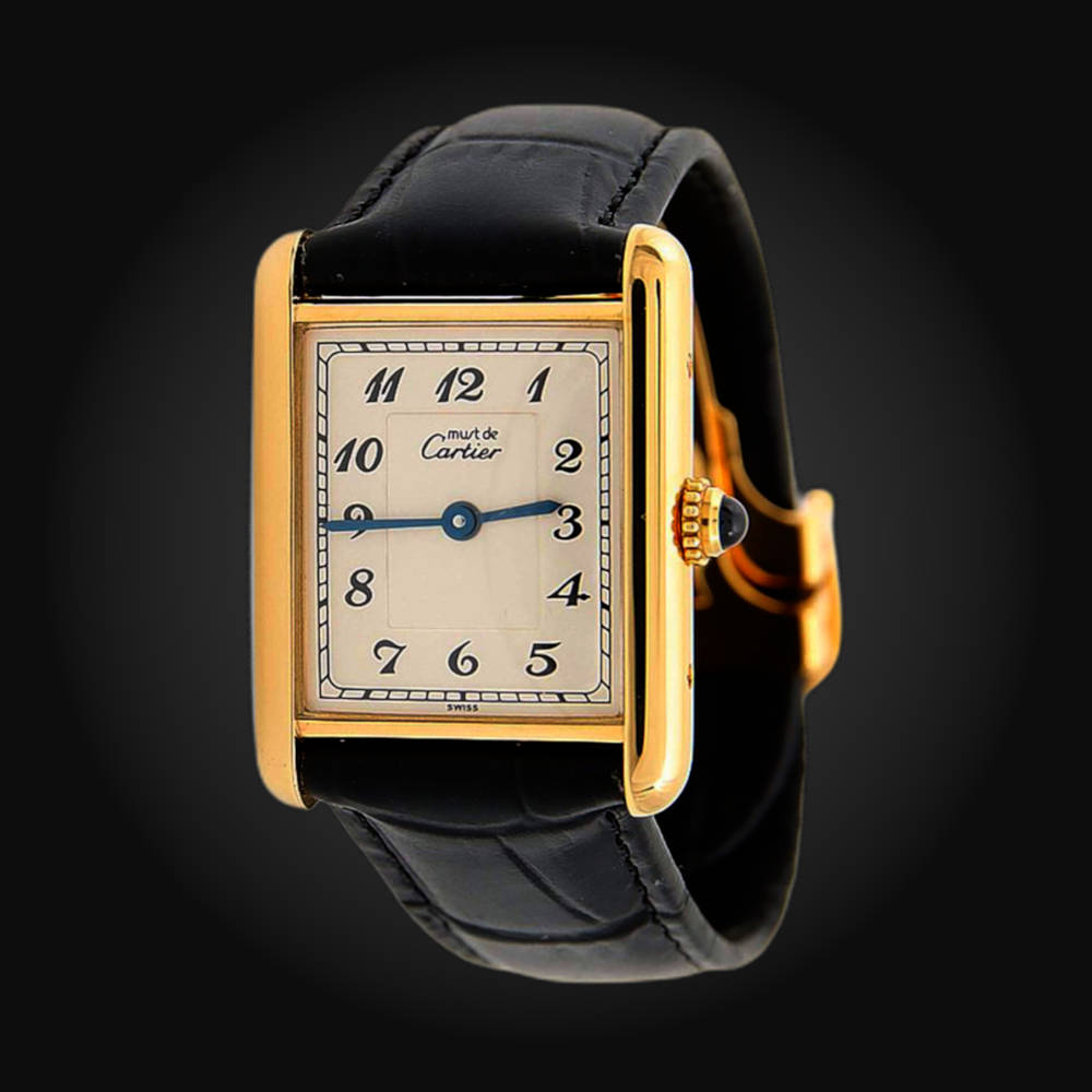 Cartier Tank Women’s Watch with elegant rectangular case and leather strap