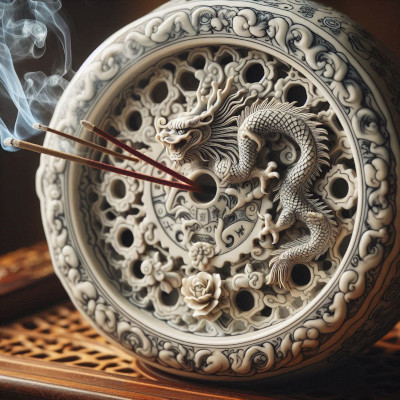 Ancient incense clock used for timekeeping, featuring burning incense that marks the passage of time through its fragrance and ash patterns.